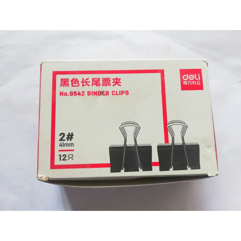 Deli 9542 Binder Chips ( 41mm ) x 1 กล่อง