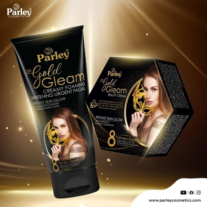Parley 24k Gold Gleam Facewash พร้อมครีมคอมโบ