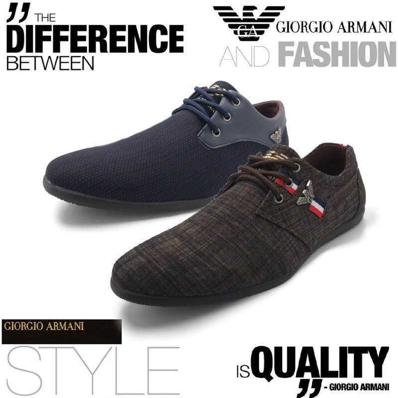 Giorgio Armani Lifestyle Mens Casual Loafer Boat Shoes Slip On / Laces Outdoor Loafer / Kasut Loafer