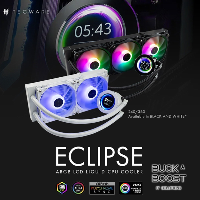 Tecware Eclipse 240/ 360 หน้าจอ LCD CPU Liquid Cooler