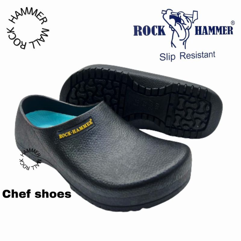 ROCK HAMMER Safety Clogs (NO STEEL TOE) ระบายอากาศได้ Ultralight ยืดหยุ่นสูงสวมใส่ – รองเท้าเชฟทนน้ํามัน 381602