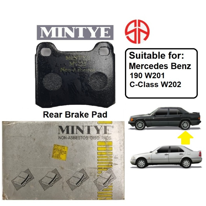 Mercedes Benz 190 W201 C-Class W202 ผ้าเบรคหลัง 190E C200 C230 Mintye MP-168EA A0004209820 ก00042098