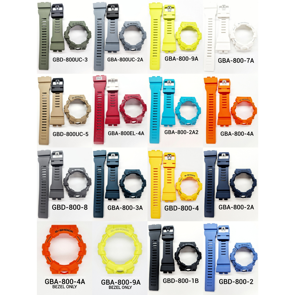 คาสิโอ G-SHOCK BAND และ BEZEL GBA800 GBD800 GBA-800 GBD-800