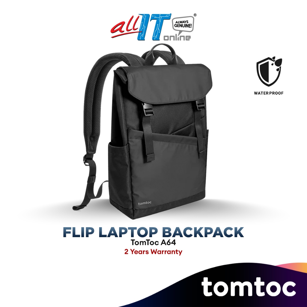 Tomtoc A64 Flap Laptop Backpack / กระเป๋าแล็ปท็อปกันน้ําน้ําหนักเบา