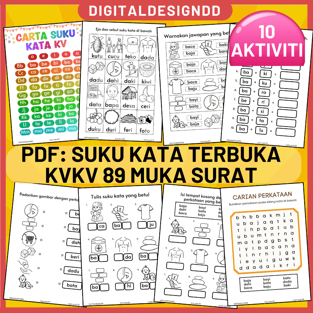 PDF Training tubi ฝึกเผ่าคําเปิด KVKVKV สําหรับเด็กอนุบาล