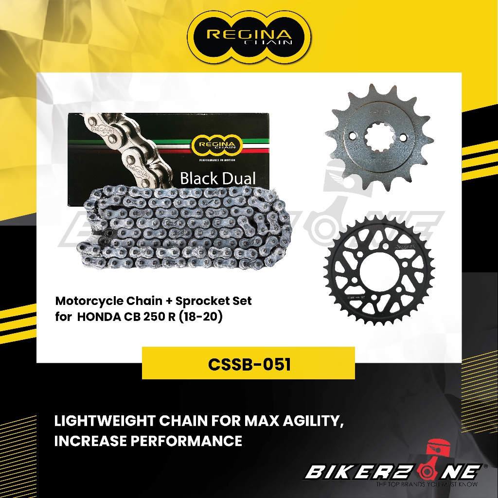 โซ่ REGINA 520ZRA-108 + ชุดเฟือง S-TEEL สําหรับ Honda CB 250 R โดย Bikerzone Official Store