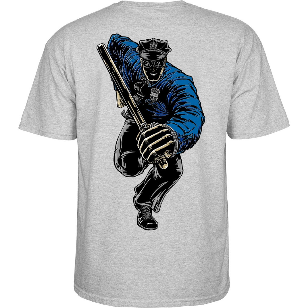 Powell Peralta Chris Senn Police T-Shirt Athletic Heather