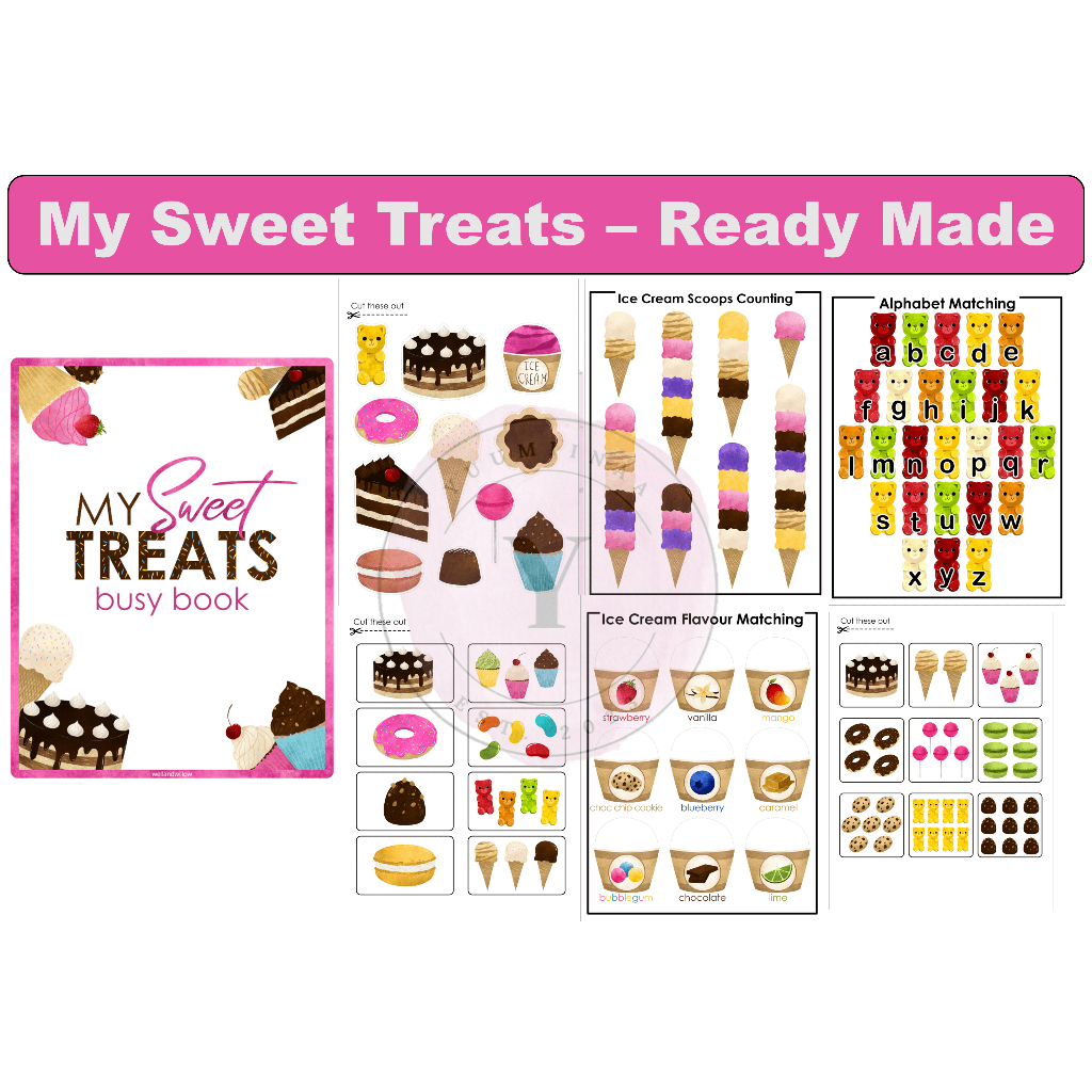 RM010-[HARD COPY] SWEET TREAT Laminated Busy Book หนังสือที่เงียบสงบ กิจกรรมสําหรับเด็ก