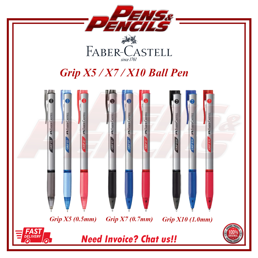Faber-castell Grip X Ball Pen X5 (0.5mm) X7 (0.7mm) X10 (1.0mm) (1pc)