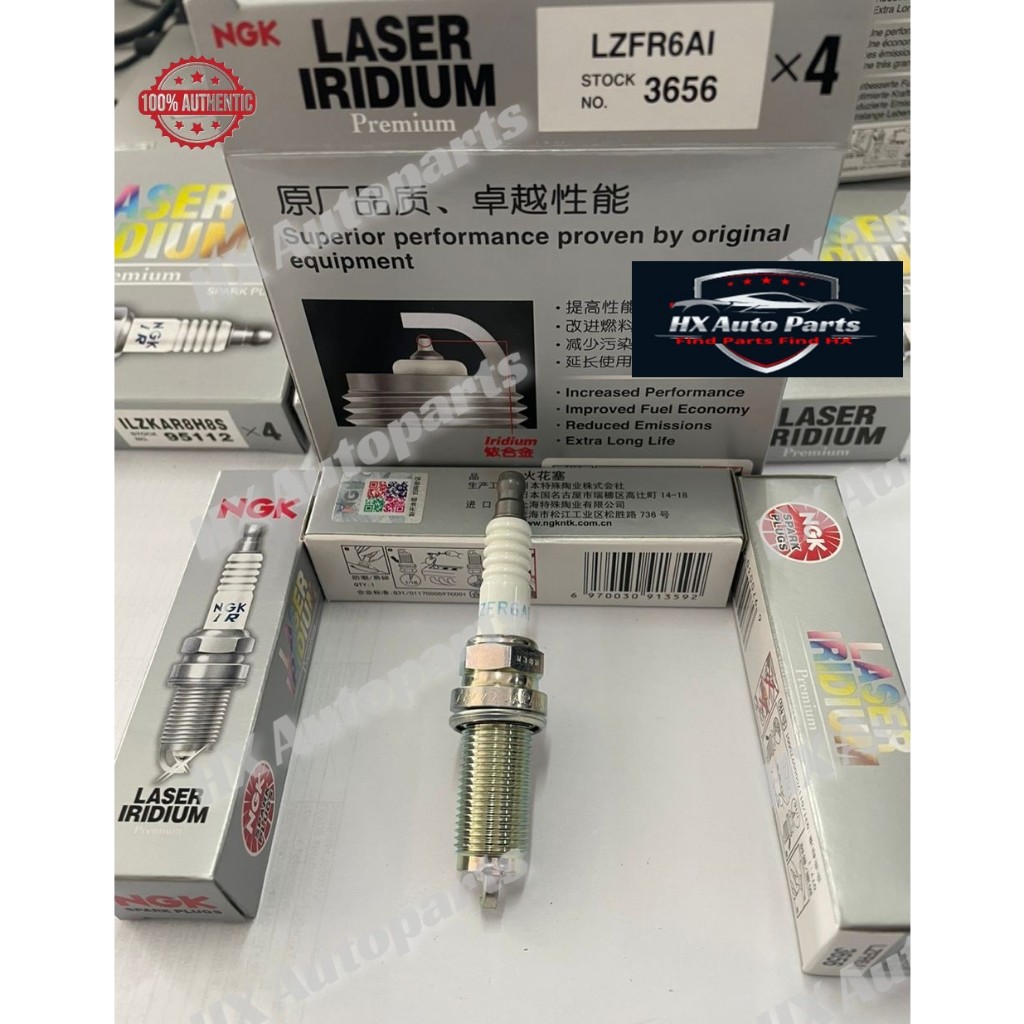 NGK 1 SET(4PCS) IRIDIUM PREMIUM PLUG [LZFR6AI 3656] MITSUBISHI LANCER/ GRANDIS/ OUTLANDER/ AIRTREK.