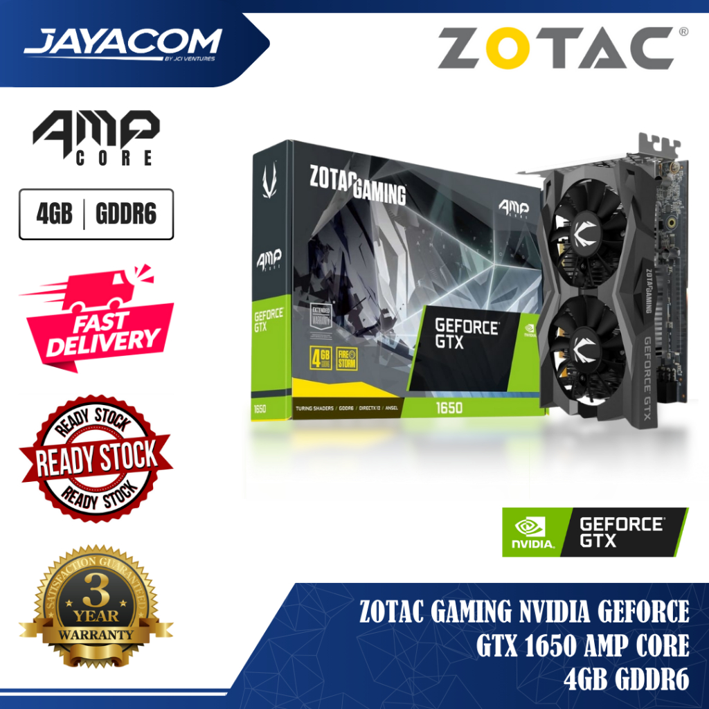 Zotac GAMING Nvidia GeForce GTX 1650 แกนแอมป์ 4GB GDDR6