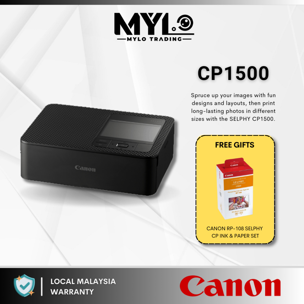 Canon SELPHY CP1300 &amp; CP1500 เครื่องพิมพ์ภาพ ขนาดกะทัดรัด - Canon รับประกัน 12 เดือน