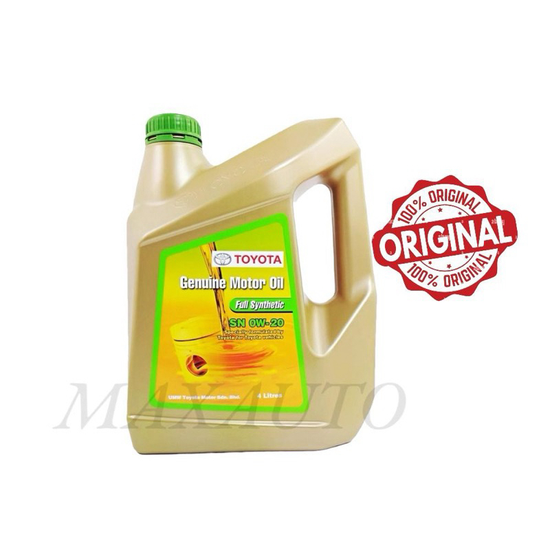 Toyota 0W20 SN น้ํามันเครื่องสังเคราะห์แท้ (4L) Vios Altis Avanza cross 0W-20