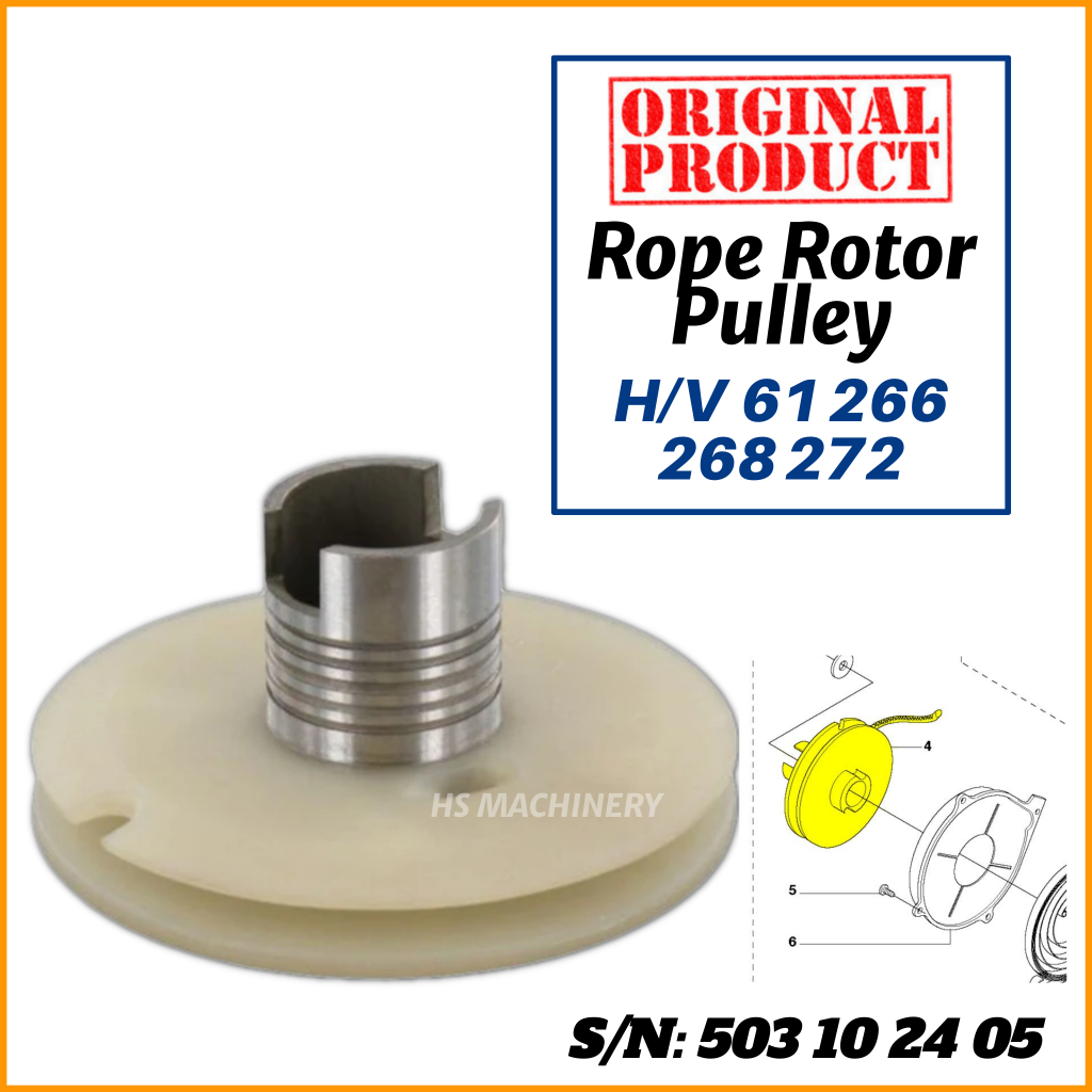 Husqvarna 61 268 272 รอกสตาร์ท Chiansaw โรเตอร์เชือก [HSMACHINERY]