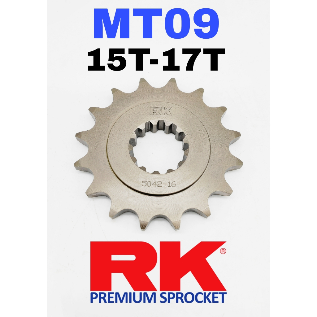RK สเตอร์หน้า Yamaha MT09 Tracer 650 15T 16T 17T Depan เฟือง RK525 Gigi 15 16 17 MT07 MT10 RK 525