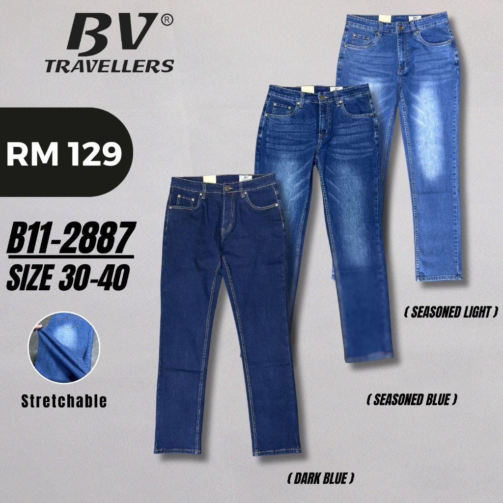 BV Travellers B11 Straight Cut Stretch Jeans - Blue Series B11-2887