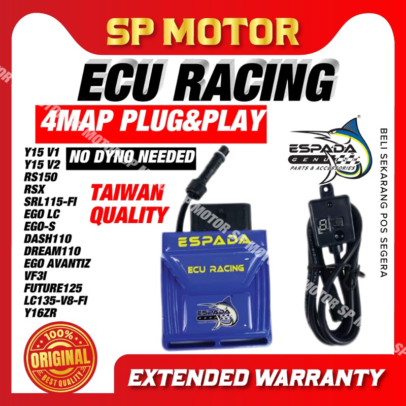 CDI ECU RACING ESPADA 4 โหมด PNP (NO NEED DYNO) สําหรับ Y15 ZR V1 V2 Y15ZR RS150 RSX 150 VF3I SRL115