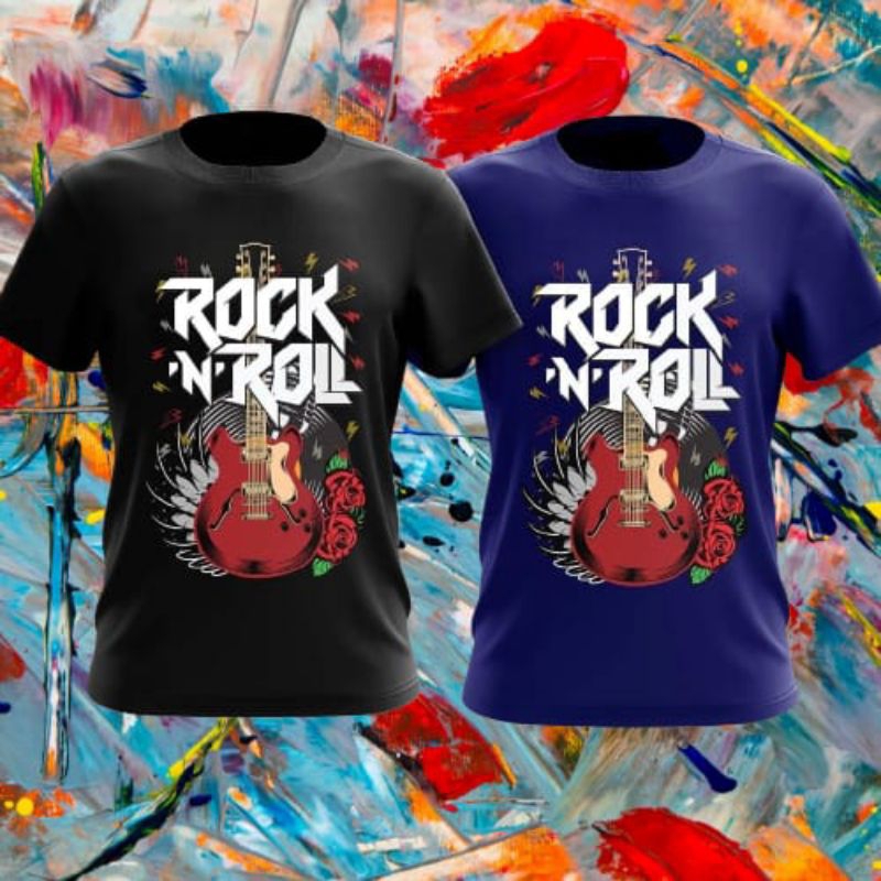 Baju DEWASA ROCK N ROLL GITER พรีเมี่ยมคุณภาพผ้าฝ้าย 100%