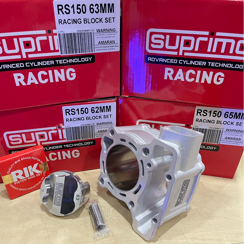 SUPRIMO RS150 RSX150 62MM 63MM 65MM ชุดบล็อกเซรามิกพร้อมฟอร์เกน PISTON (SUPERCHANGE)