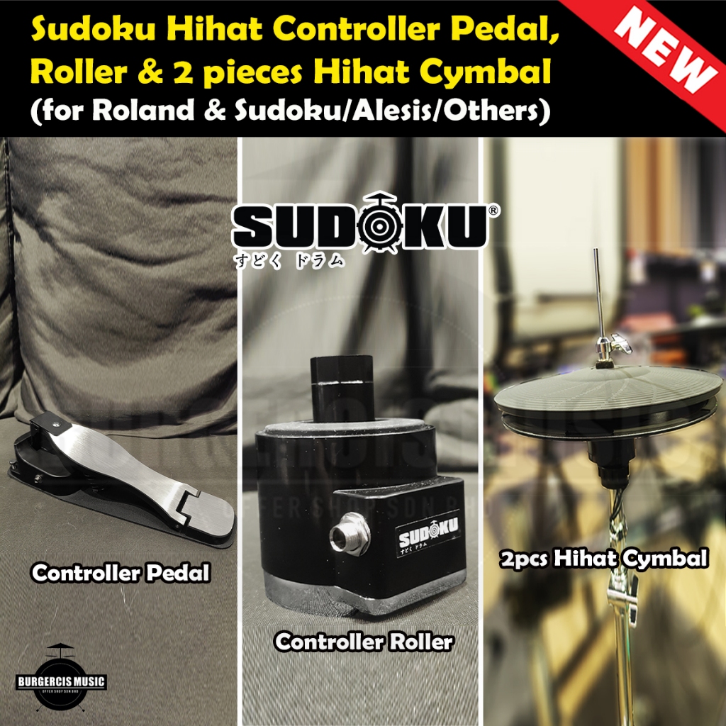 Sudoku กลองไฟฟ้าดิจิทัล Hihat Roller Hihat (รองรับ Roland,Yamaha,Alesis,others)