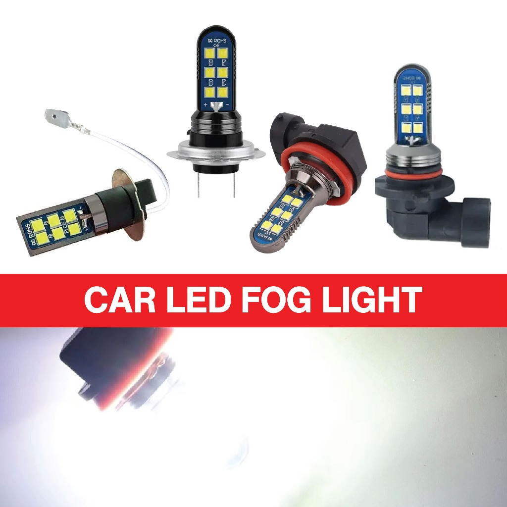 12LED หลอดไฟหมอก Strobe + Constant H3 H7 H8 H11 9005 9006 3000K 6000K Super Bright Flash