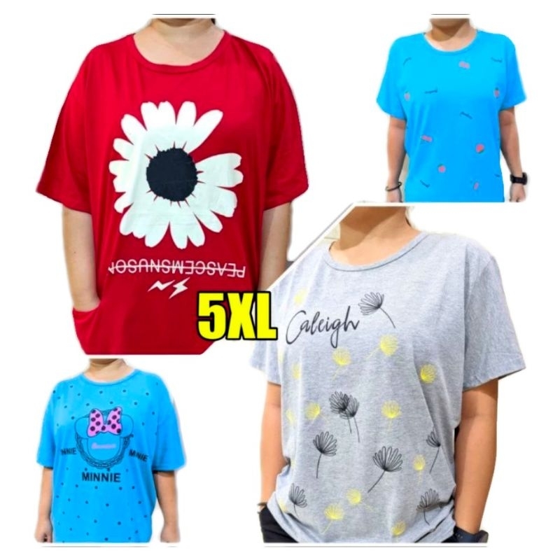 เสื้อยืดผู้หญิง 3XL 4XL ถึง 5XL Super Big Size