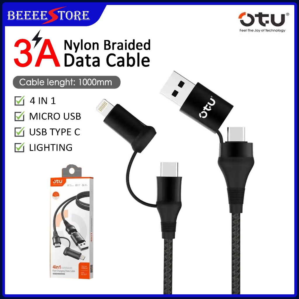 OTU สาย usb เร็วใหม่ 4in1 สายเคเบิลข้อมูล DL-13F type-c to type-c/lighting usb to type-c/lighting ch