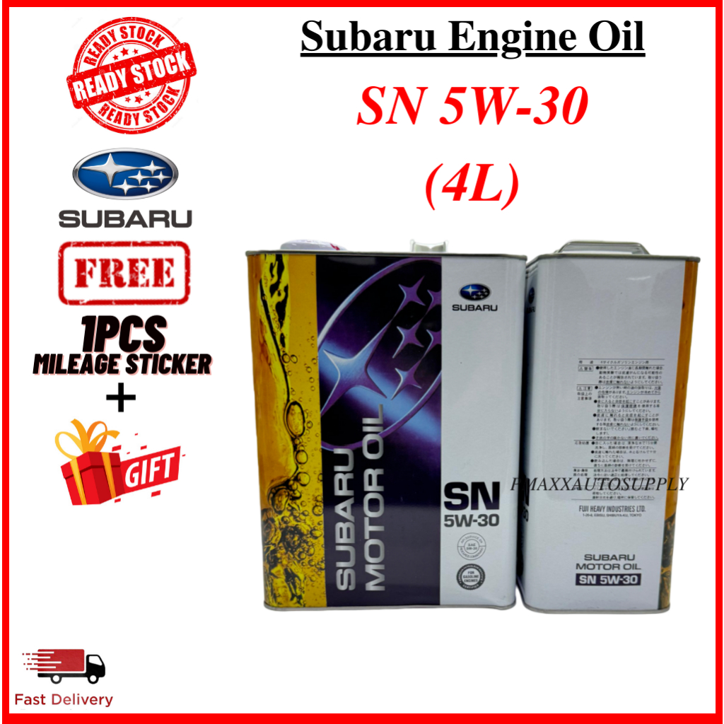 SUBARU ENGINE OIL SN 5W30 5 W-30 5/30 5 W 30 สําหรับ GAOLINE ENGINES SUBARU MINYAK HITAM SUBARU XV