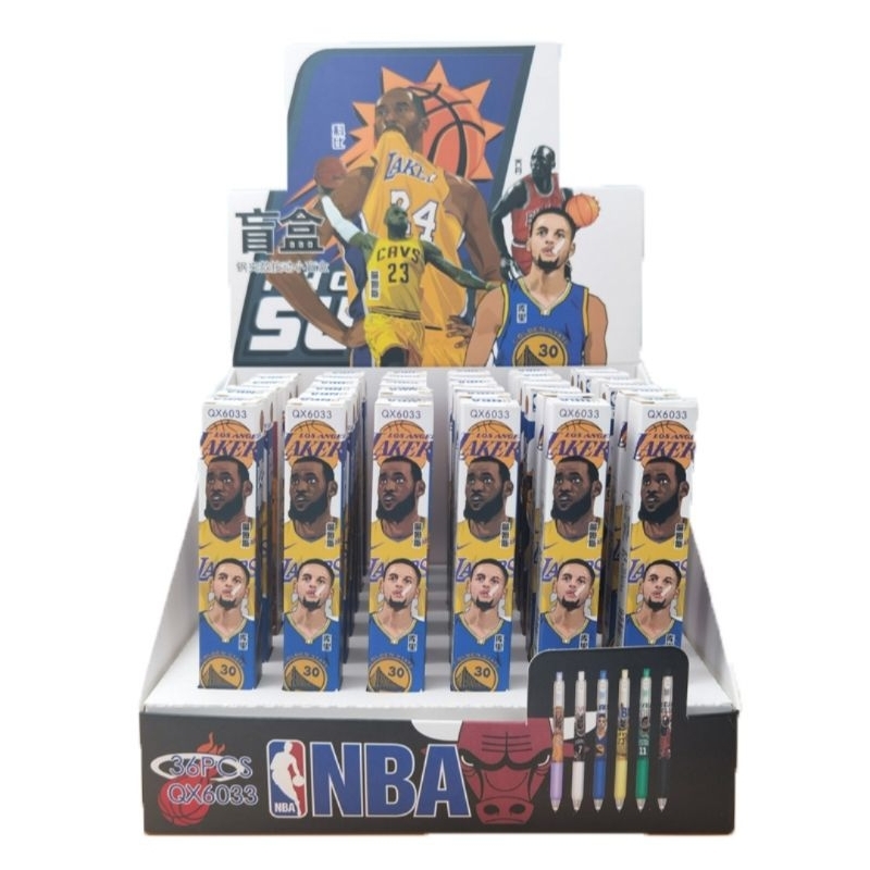 3PCS NBA CHARACTERS หมึกสีดํา 0.5 มม.ปากกา SCHOOL สํานักงานทํางานกีฬา BASKETBALL