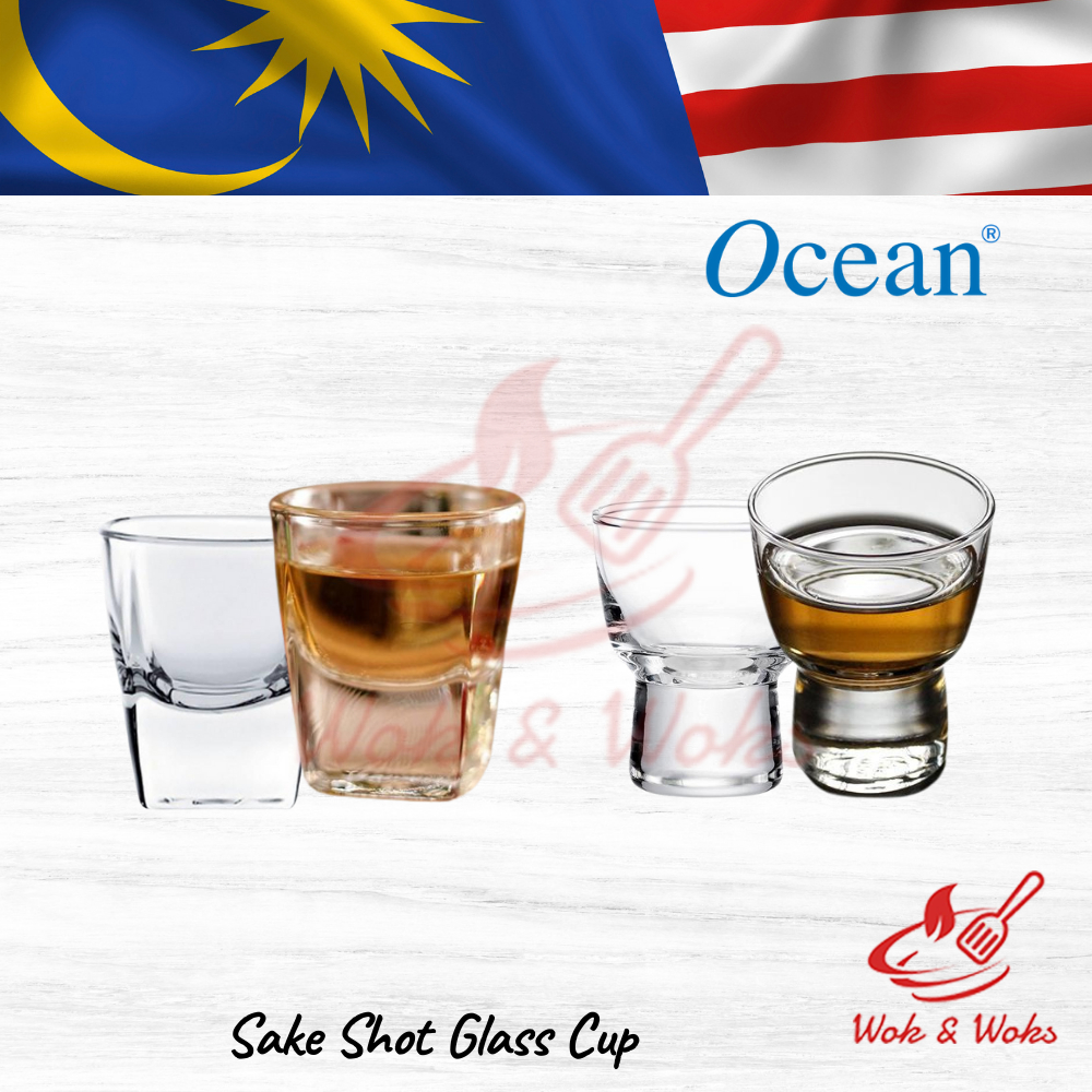 Ocean Brand Sake # Plaza Shot Glass / Cawan Kaca Sake # Plaza Jenama Ocean