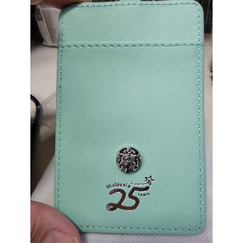 Starbucks ครบรอบ 25 ปี landyard Card caddy Card holder สีมิ้นต์