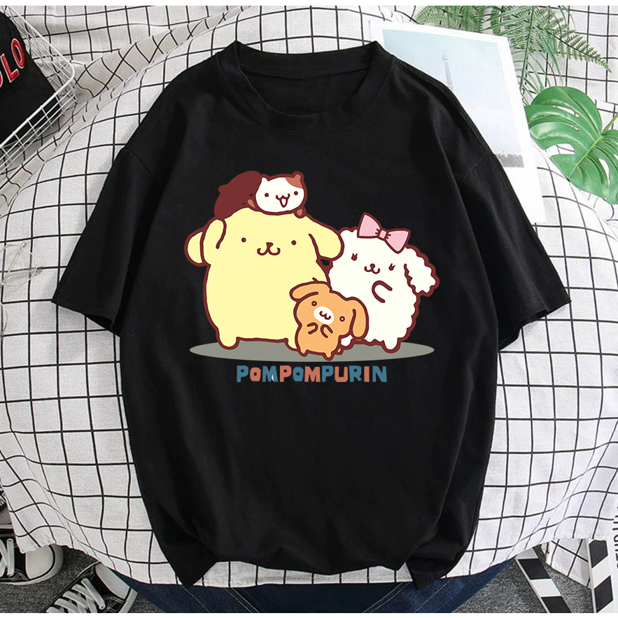 Pompompurin Purin popcloset japan sanrio pudding dog tshirt ผู้หญิงสาว 可爱秋冬 baju เสื้อยืด Purin 031