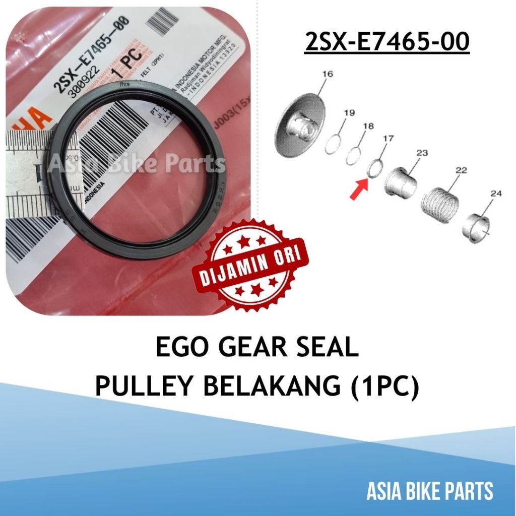 Yamaha Ego เกียร์รองเลื่อน Sheave Seal Pulley Belakang - 2SX-E7645-00 / 2SX-E7465-10 / 2SX-E7465-20