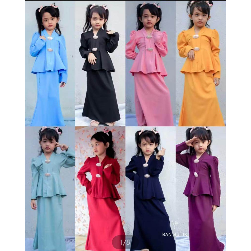 BAJU KABAYA BUDAK BAJU RAYA KABAYA 2022. RAYA KURUNG MUSLIMS. คอลเลกชันเด็ก MUSLIMAH