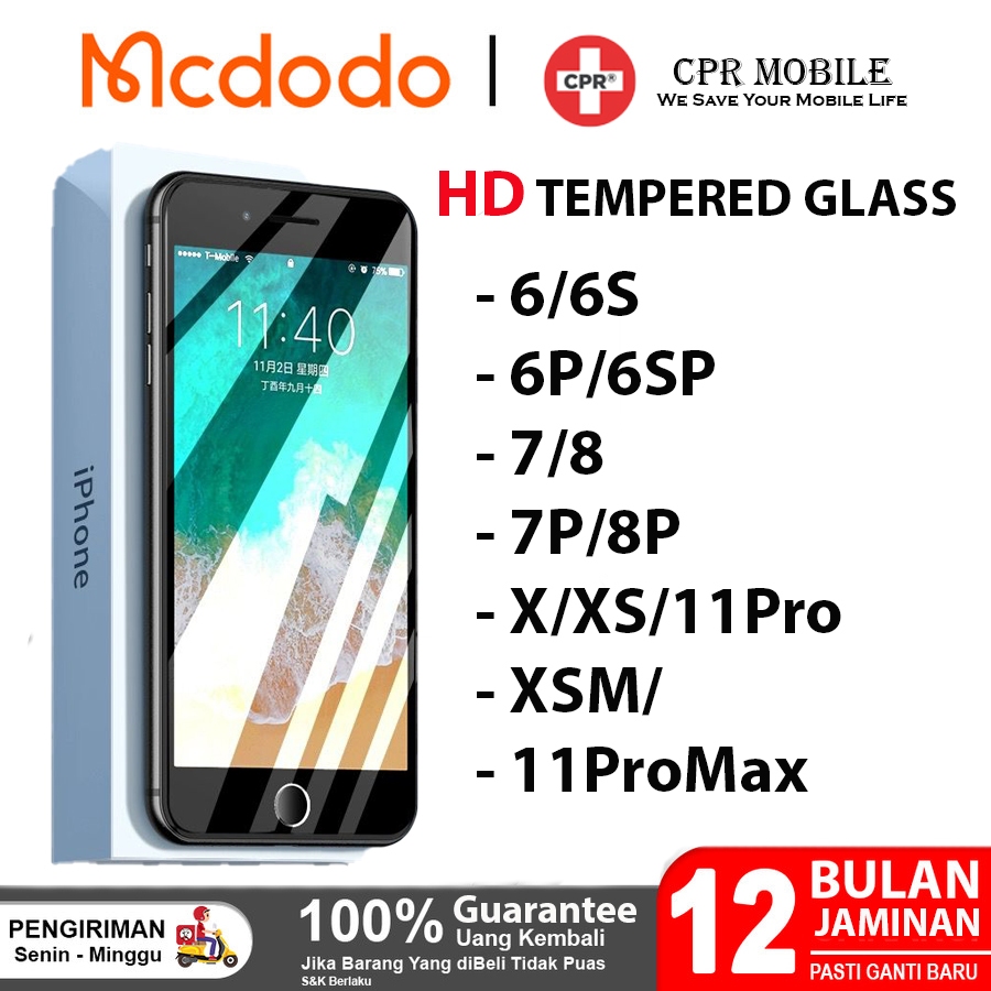 กระจกนิรภัย Clear HD 2.5D 9H ใช้งานร่วมกับ 6/6P/6S/6SP/7/7P/8/8P/X/XSMAX