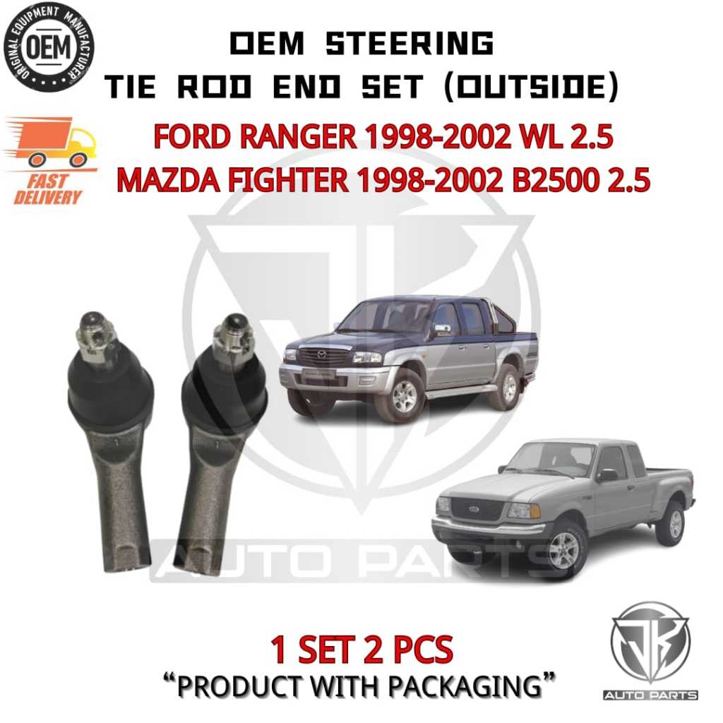 1 PAIR OEM STEERING TOTTER TIE ROD END FORD RANGER 1998-2002 WL,MAZDA FIGHTER 1998-2002 B2500 (UH71-