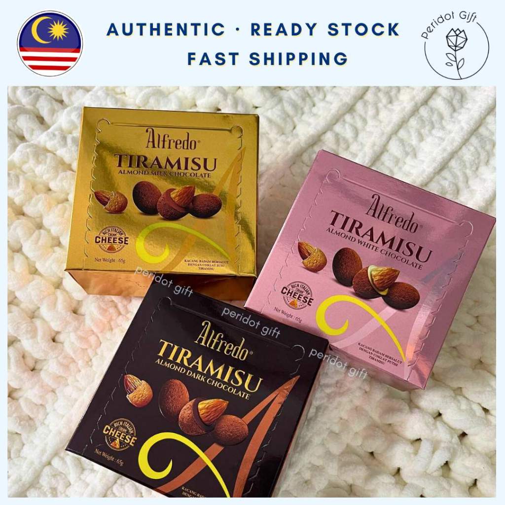 Alfredo Cheese Tiramisu Almond Chocolate 65g - นมอัลมอนด์ ขาว ช็อคเข้ม - Coklat HALAL