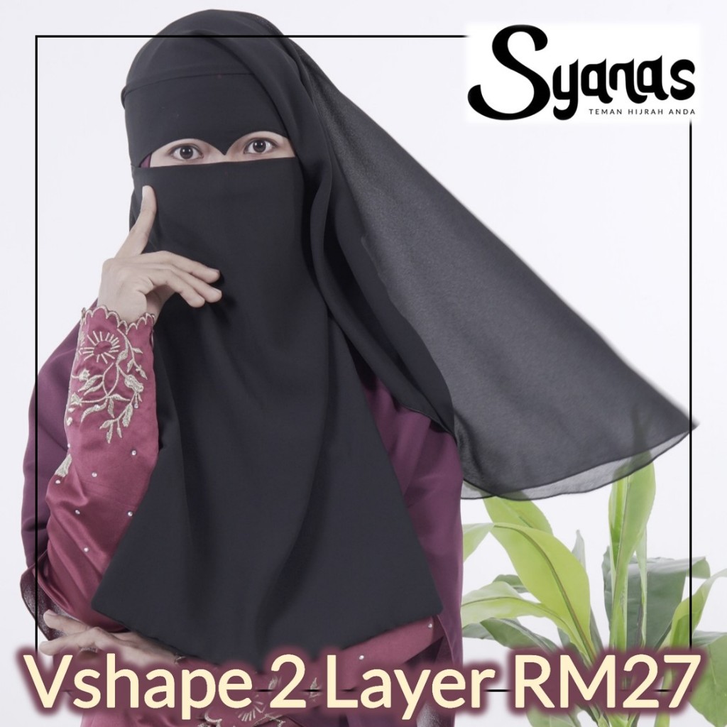 NIQAB V-SHAPE 2 ชั้นโดย SYANAS FRIENDS YOUR HIJRAH BEAUTIFUL ความสะดวกสบาย คุณสามารถ CHOOSE