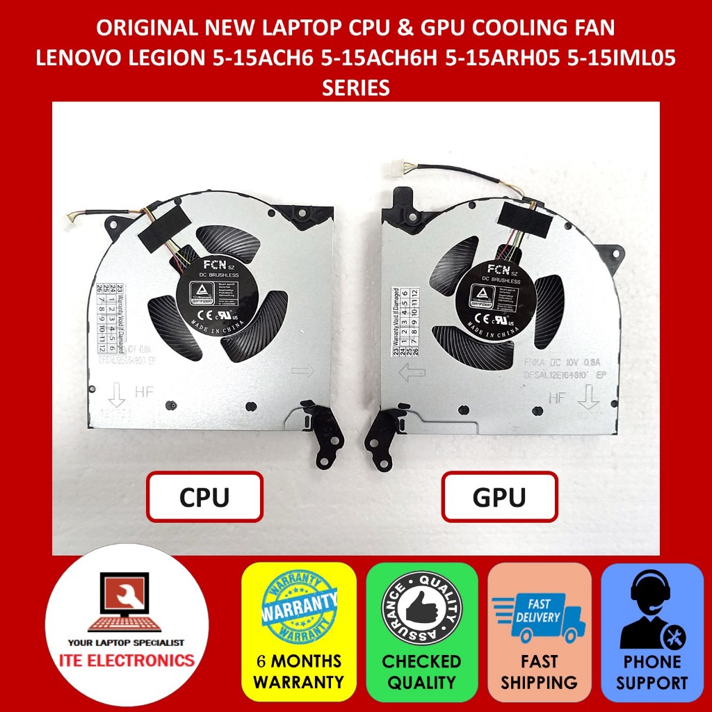 ใหม่ LENOVO LEGION 5-15ACH6 5-15ACH6H 5-15ARH05 5-15IML05 SERIES แล็ปท็อป CPU / GPU COOLING FAN