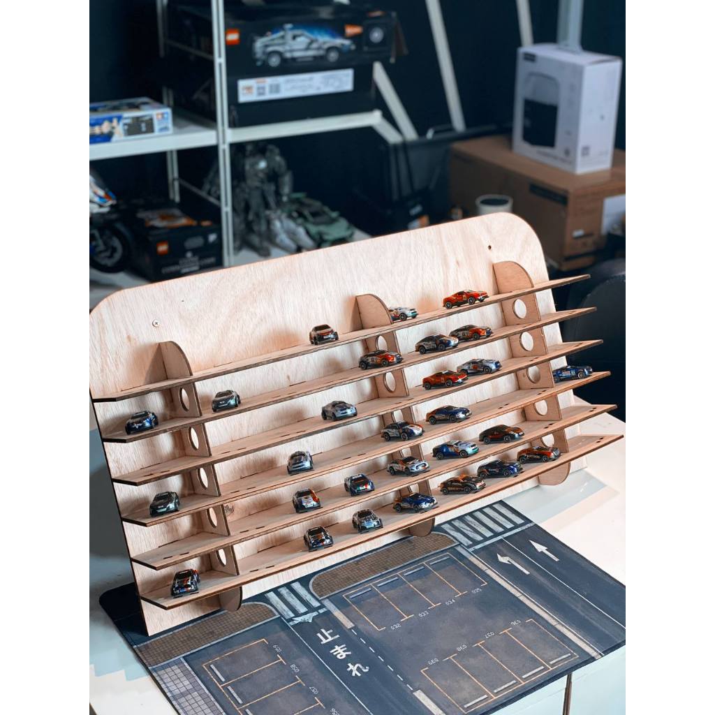 54 SLOT PLYWOOD HOTWHEEL RACK DIY (SCALE 1/64)
