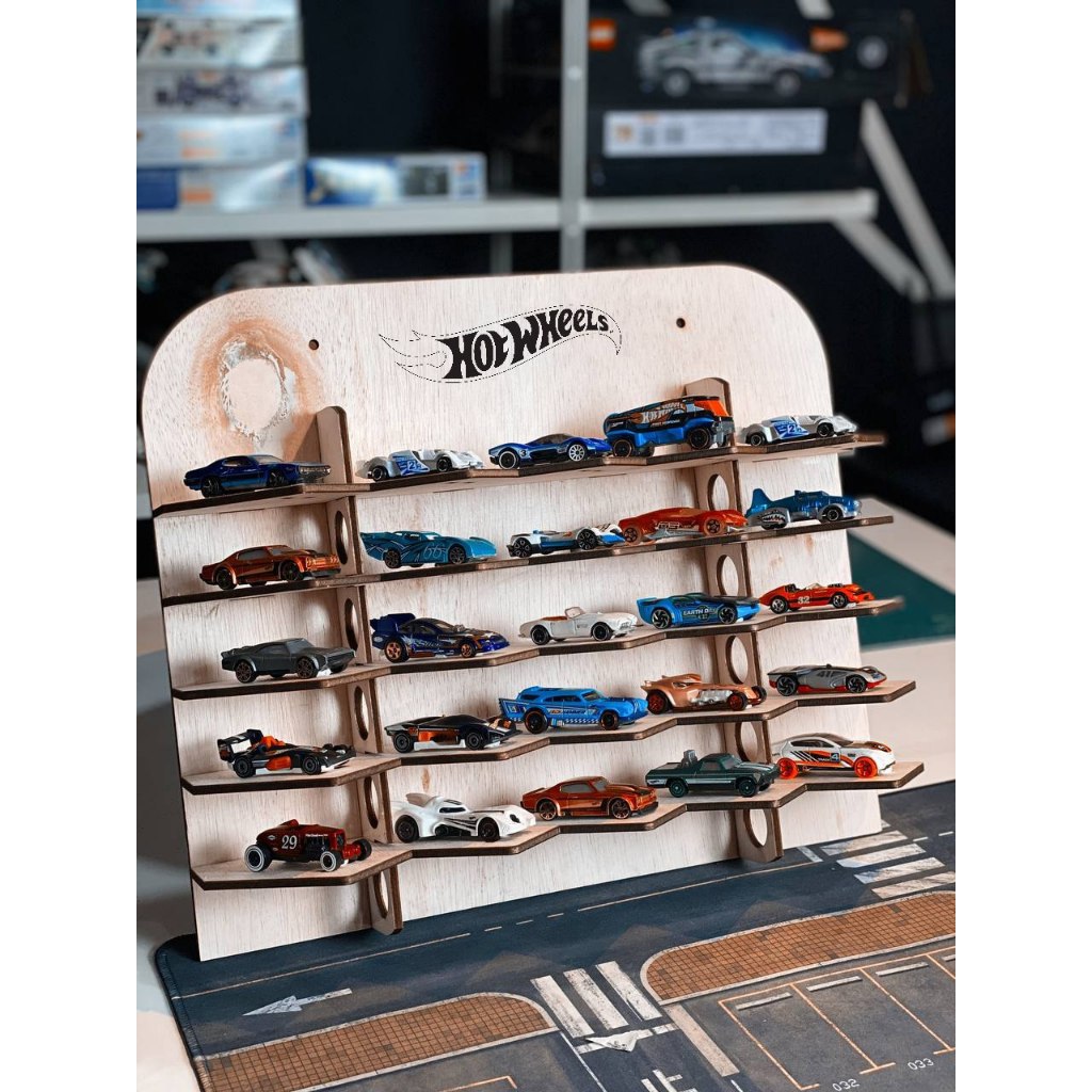 25 ช่อง PLYWOOD HOTWHEEL RACK DIY (SCALE 1/64)