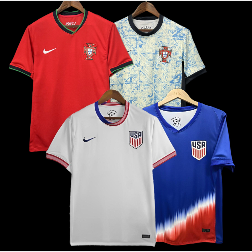 ยูโร 2024!!! เสื้อกีฬาแขนสั้น ลายทีมชาติโปรตุเกส USA Player &amp; Fans Issue
