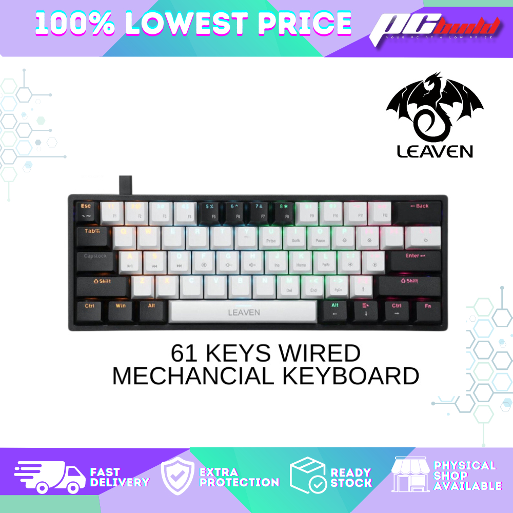 LEVEN K620 61 KEYS RGB TYPE C GAMING MECHANICAL KEYBOARD