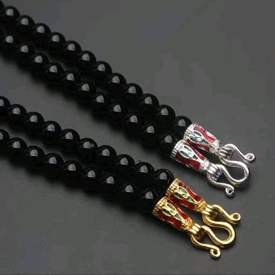 สร้อยคอพระเครื่องไทย ประเทศไทย จี้ 70ซม. สีดําเรียบง่าย M扣项链