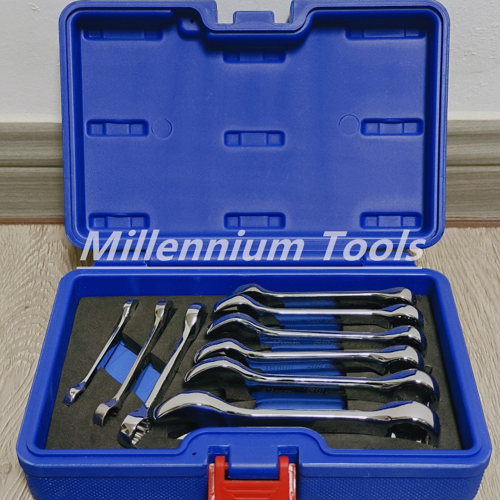 SB TOOLS ชุดประแจรวม Stubby 9 ชิ้น l ชุดแหวนมินิคอมมอน (8-19 มม.)