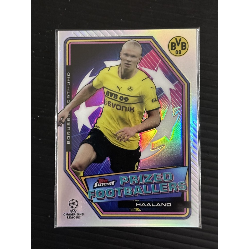 2021-22 Topps Finest นักฟุตบอลรางวัล Erling Haaland PF-1 Dortmund MANCHESTER CITY