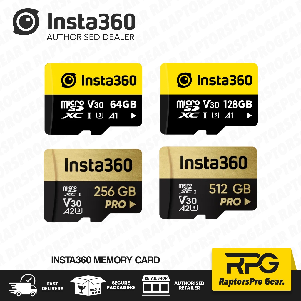 การ์ดหน่วยความจํา Insta360 Class 10 V30 (64GB/128GB/256GB/512GB)