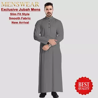Jubah Berkolar Lelaki Cekak Musang Jubah Men Robe & Jubah มุสลิมแฟชั่น Jubah ผู้ชาย baju Hari Praya 2025