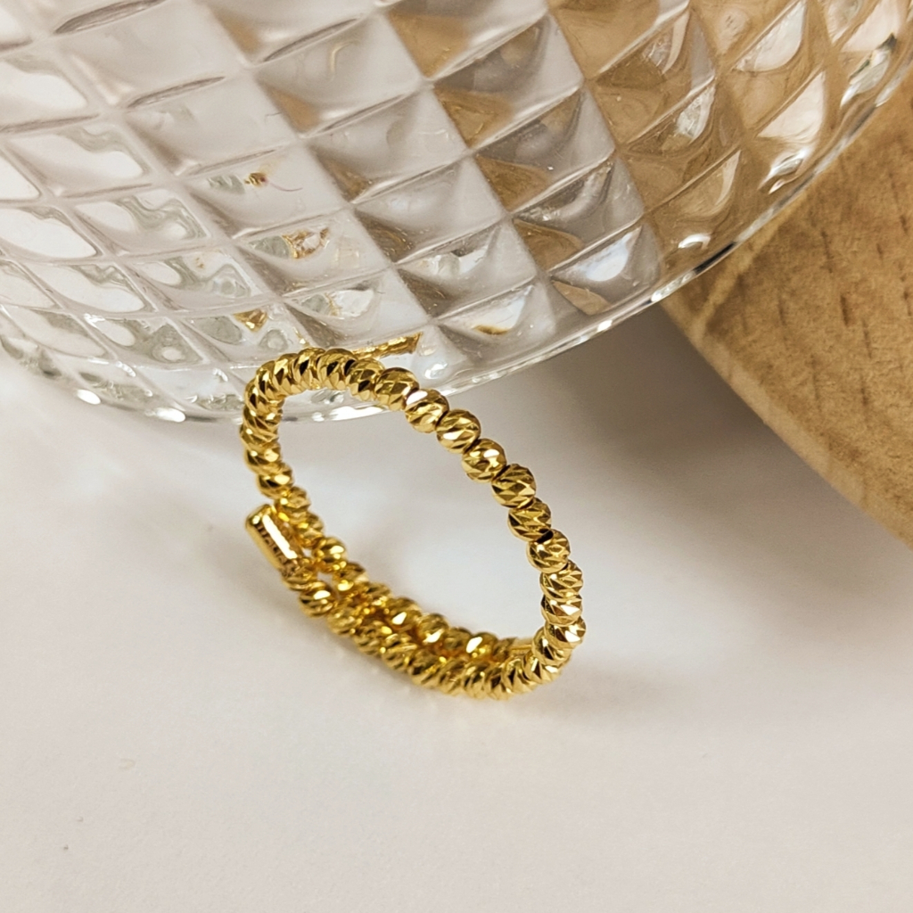 Gold 916 AlJawara Ring Italy Viral ไฟล ์ 1 ชั ้ น ( ปรับได ้ )