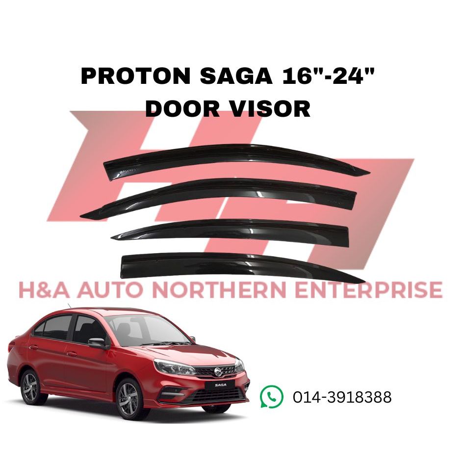 Proton SAGA 2016-2024 ประตู Visor Air Press 3 นิ ้ วพร ้ อมคํา SAGA